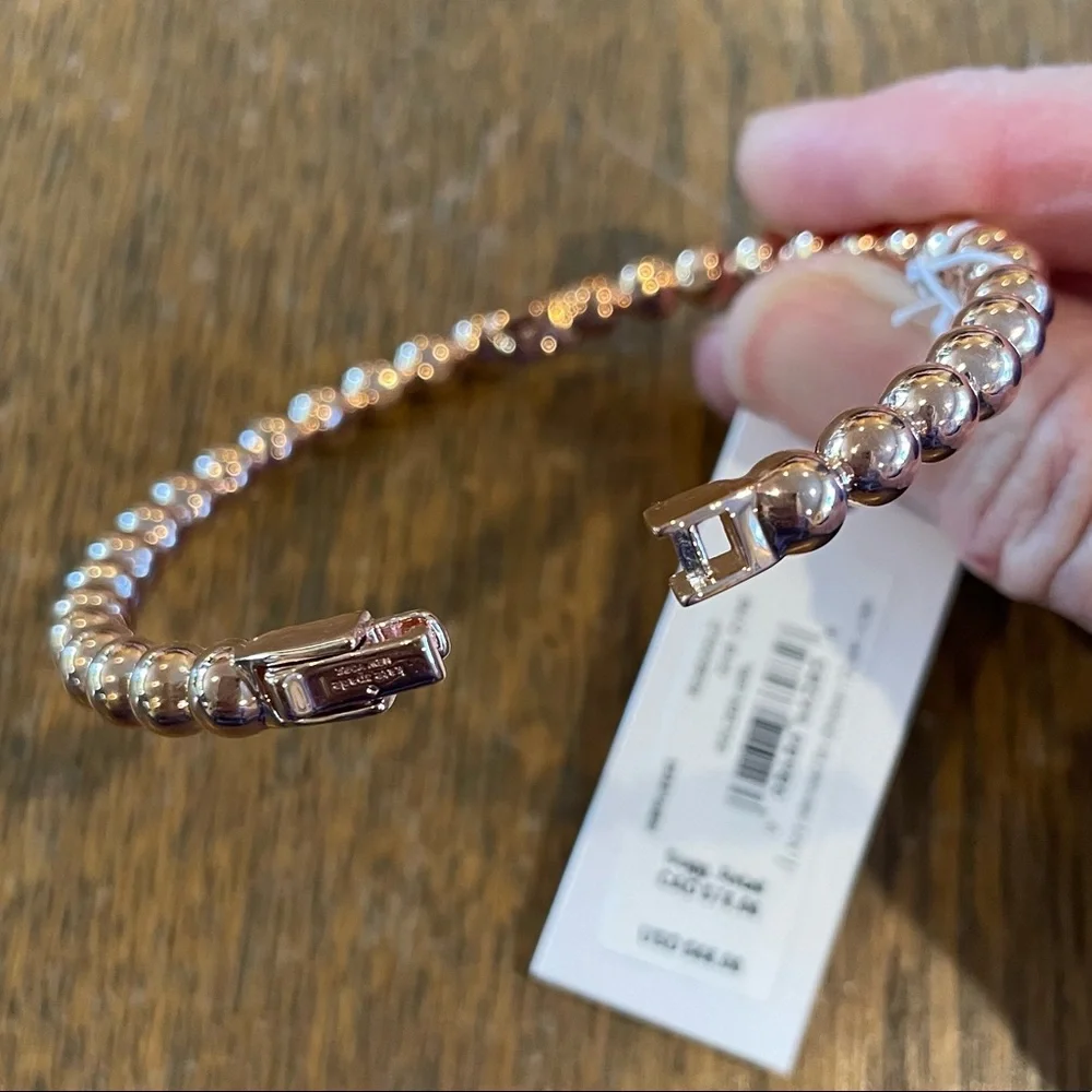 Kate Spade Golden Girl Ball Hinged Bangle Rose Gold - Picture 3 of 7